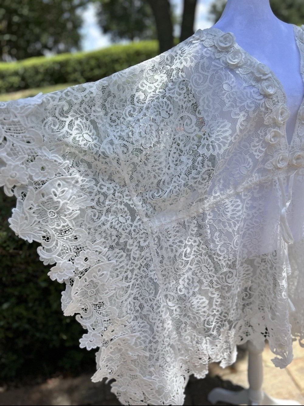 Antica sartoria Elegant White Lace Swim Cover-Up NWT O/S - Picture 7 of 10